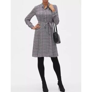 Banana Republic Plaid Shirt Dress Career Casual‎ Workwear Petite 10